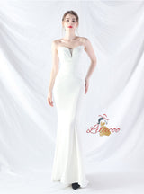 Mermaid Strapless Pleats Prom Dress