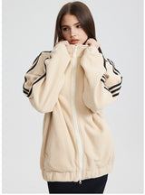 Women Retro Zipper Loose Coat