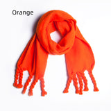 Autumn and Winter Knotted Thick Braid Tassel Scarf