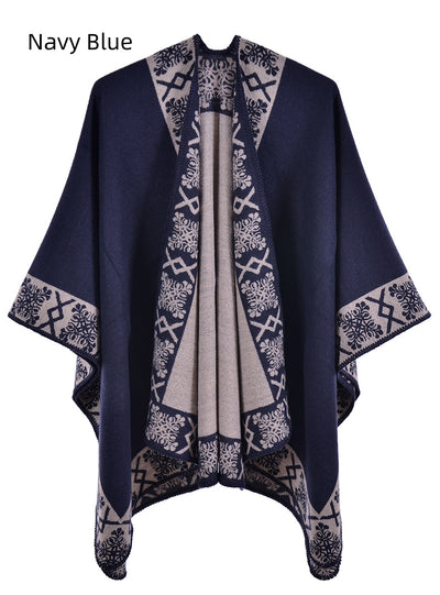 Ladies Padded Warm Cloak Scarf Shawl