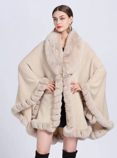 Woman Cape Size Knitted Cardigan Loose Coat