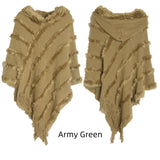 Solid Color Hooded Hooded Cape Shawl