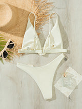 Solid Color Three-dimensional Flower Swimsuit