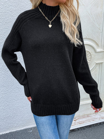 Solid Color Turtleneck Pullover Loose Sweater