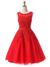 Pink Tulle Lace Beaded Homecoming Dress