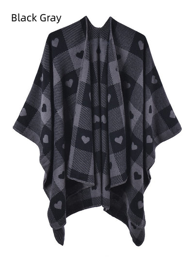 Ethnic Cape Coat Warm Cashmere Shawl Scarf