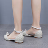 Leisure Pointy Pearl Buckle Bridal Shoes