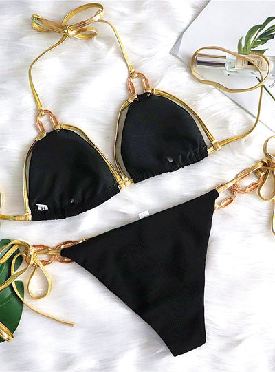 Sexy Backless Crystal Diamond Bikini