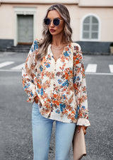 Women Long Sleeve Floral Shirt