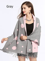 Dot Tassel Knitted Cardigan Shawl Coat
