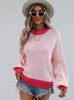 Knitwear Women's Spliced Pullover Loose Sweater