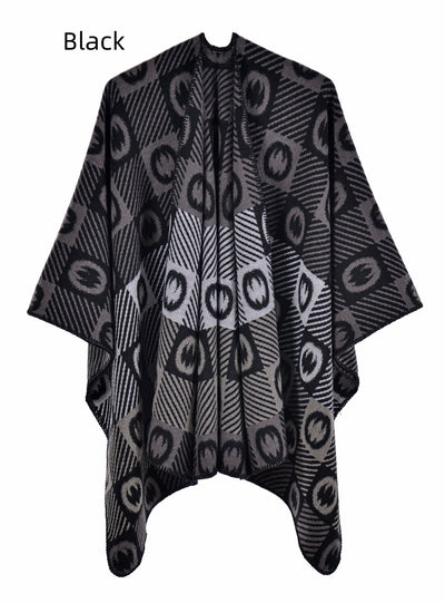 Fashion Letter Split Jacquard Shawl