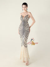 Mermaid Sequins Spaghetti Straps Prom Dress