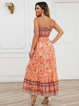 Solid Color Stitching Sleeveless Suspender Dress