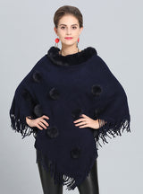 Knitted Tassel Pullover Cloak Shawl Coat
