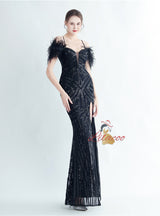 Mermaid Sequins Spaghetti Straps Prom Dress