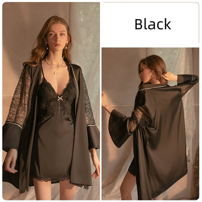 Satin Suspender Nightgown Suit