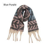 Women Thick Fringed Leaf Scarf