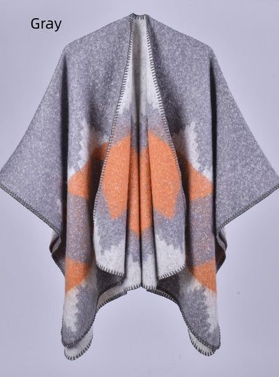Thick Warm Cashmere Split Shawl