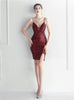 Spaghetti Straps Sequins Mini Prom Dress
