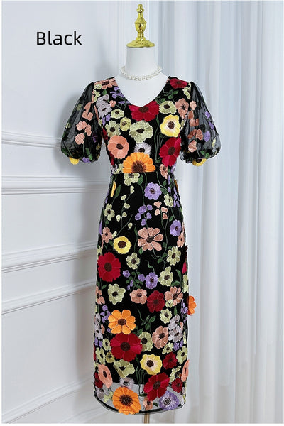 Heavy Industry Three-dimensional Flower Dress