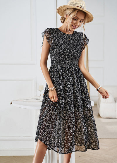 Women Summer Chiffon Floral Dress