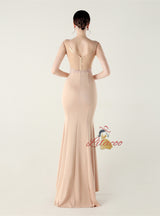 Mermaid V-neck Appliques Beading Prom Dress