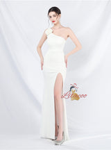 Mermaid One Shoulder Split Prom Dress