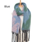 Thick Thick Fringed Five-pointed Star Color Matching Scarf