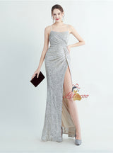 Mermaid Sequins Spaghetti Straps Prom Dress