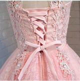 Red Lace Beading Homecoming Dress