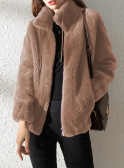 Imitation Lambswool Thick Turtleneck Coat