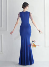 Scoop Neck Beading Sleveless Prom Dress