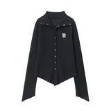 Lapel Long Sleeve Shirt T-shirt