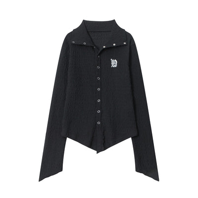 Lapel Long Sleeve Shirt T-shirt