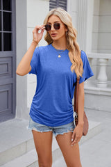 Solid Color Round Neck Short Sleeve T-shirt