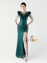 Mermaid Sequins Beading Prom Dress