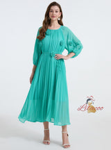 Palace Three-dimensional Flower Pleated Dress