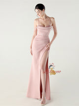 Mermaid Spaghetti Straps Beading Split Prom Dress