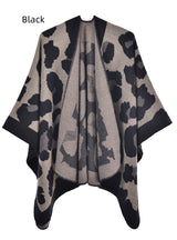 Leopard Print Shawl Split Cloak Scarf