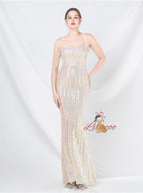 Mermaid Sequins Spaghetti Straps Prom Dress