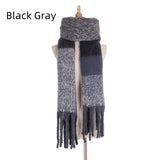 Coarse Fringed Plaid Stripes Scarf