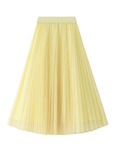 Large Swing Gauze Pleated Skirt