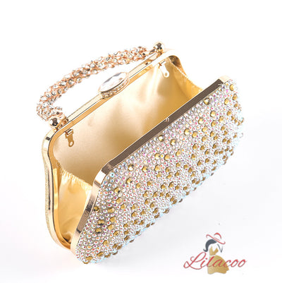 Diamond-encrusted Shoulder Slung Clutch Handbag