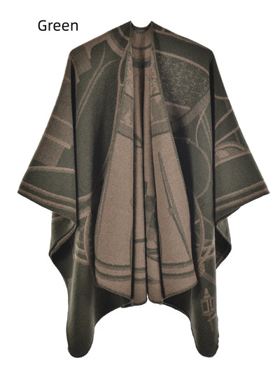 Warm Shawl Padded Cashmere Cloak