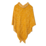 Sequined Solid Color Pullover Knitted Cloak