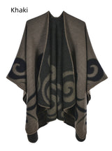 Cashmere-like Cloak Scarf Split Shawl