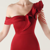 Mermaid One Shoulder Split Beading Prom Dress