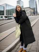 Loose Thick Long Over-the-knee Hooded Cotton-padded Jacket
