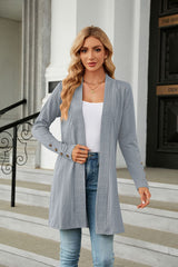 Button Long Sleeve Loose Coat